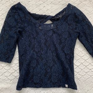 Abercrombie Kids Navy Lace Crop Top